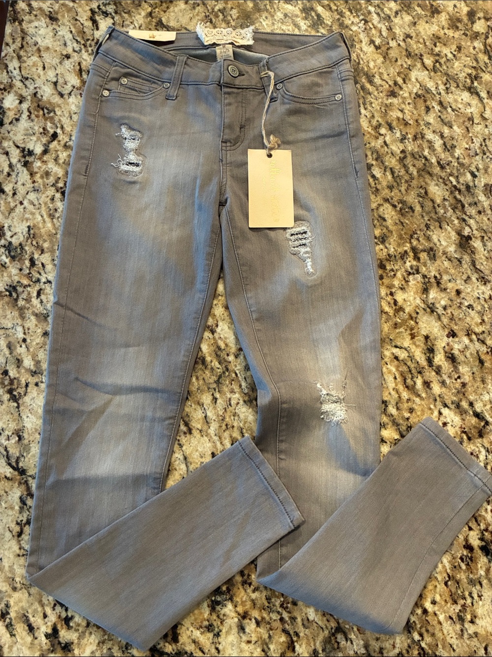 Altar'd State Gray Distressed Skinny Jeans